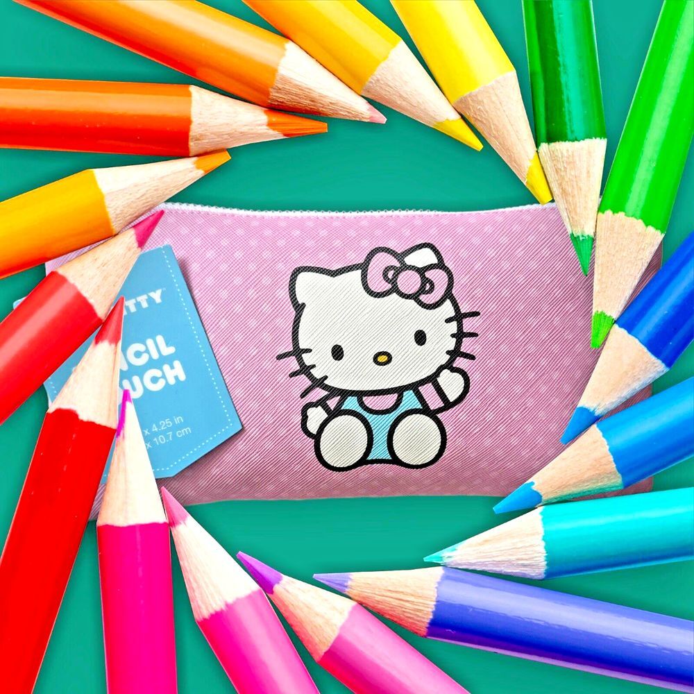 Sanrio Hello Kitty School Zipper Pencil‎ Pouch - Pink/8.75x4.25